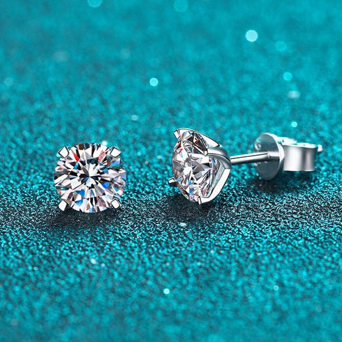 MJ-63 D Color Moissanite Lab Diamond Stud Earring For Women 925 Sterling Silver Wedding Engagement Ear Studs Jewelry